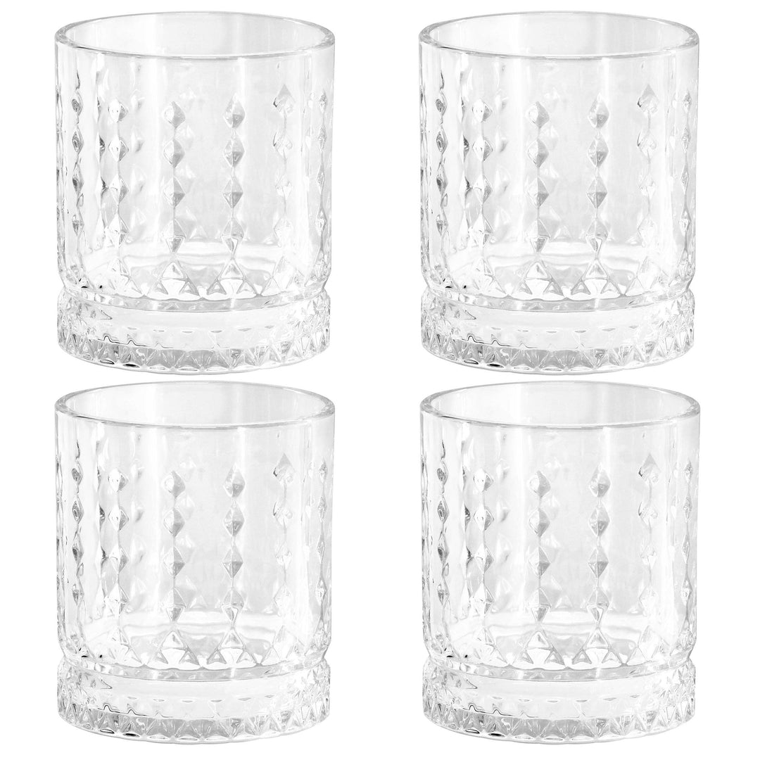 Gibson Home 4 Piece 13 Ounce Teardrop Embossed Double Old-Fashioned