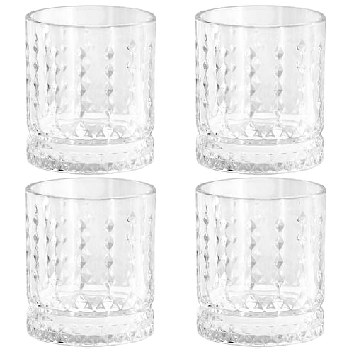Gibson Home 4 Piece 13 Ounce Teardrop Embossed Double Old-Fashioned