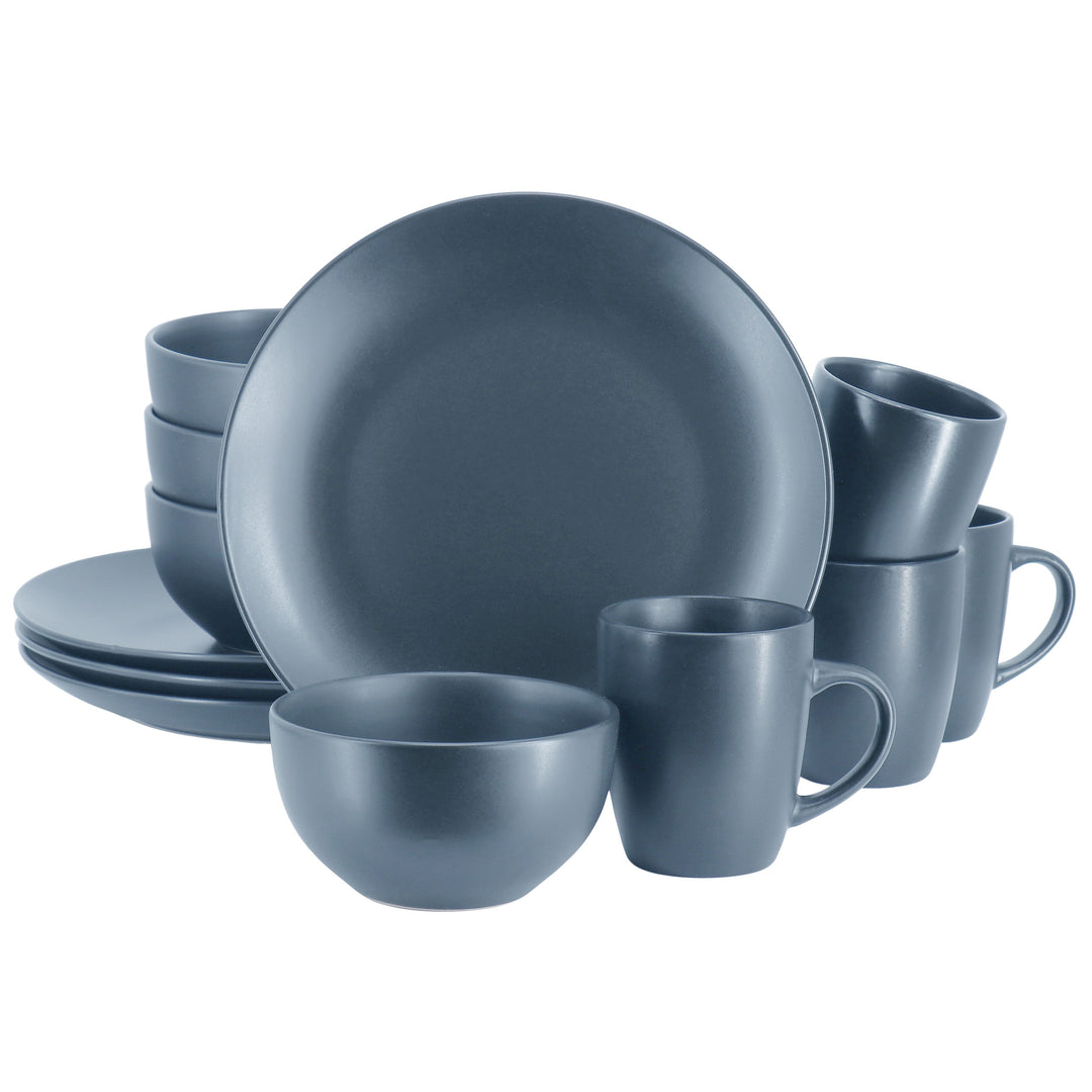 Gibson Home Everyday Plus 12 Piece Round Stoneware Dinnerware Set in