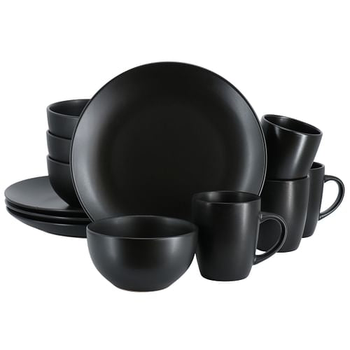 Gibson Home Everyday Plus 12 Piece Round Stoneware Dinnerware Set in