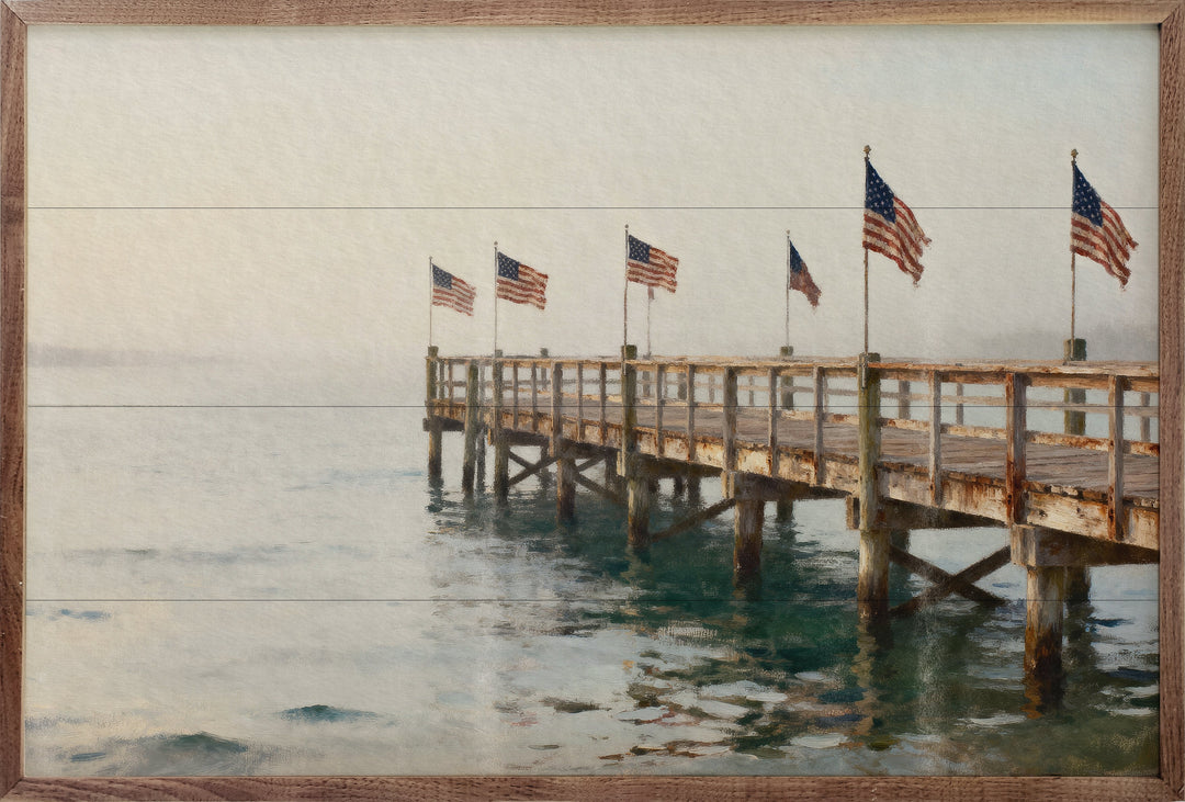 Americana Flags On The Pier