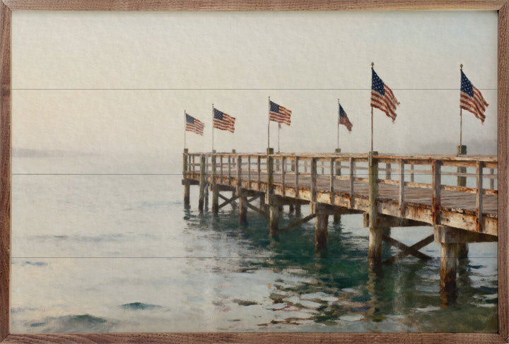 Americana Flags On The Pier