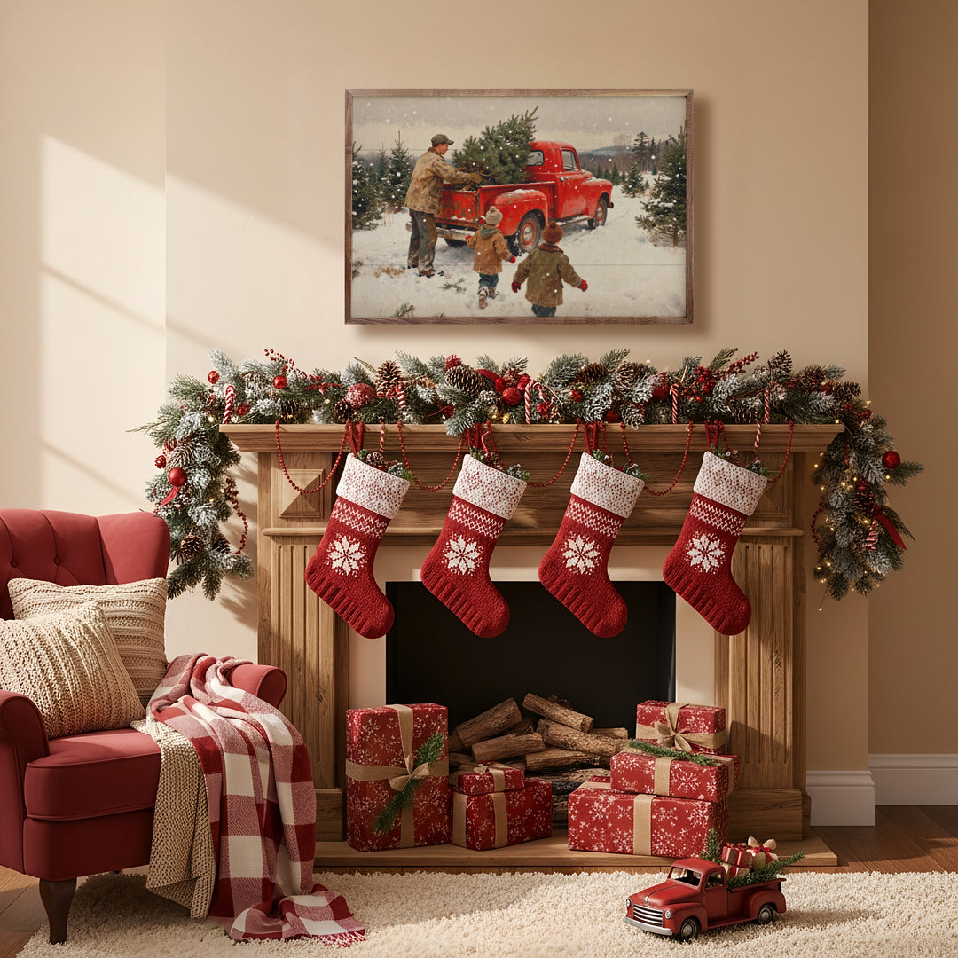 Christmas Tree Farm Red Truck