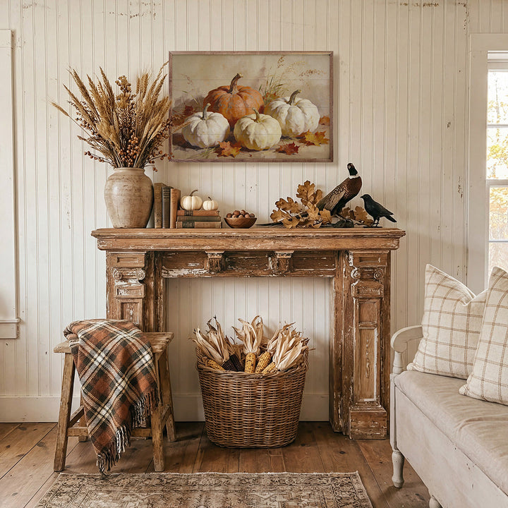 Classic Orange And White Pumpkin Gathering