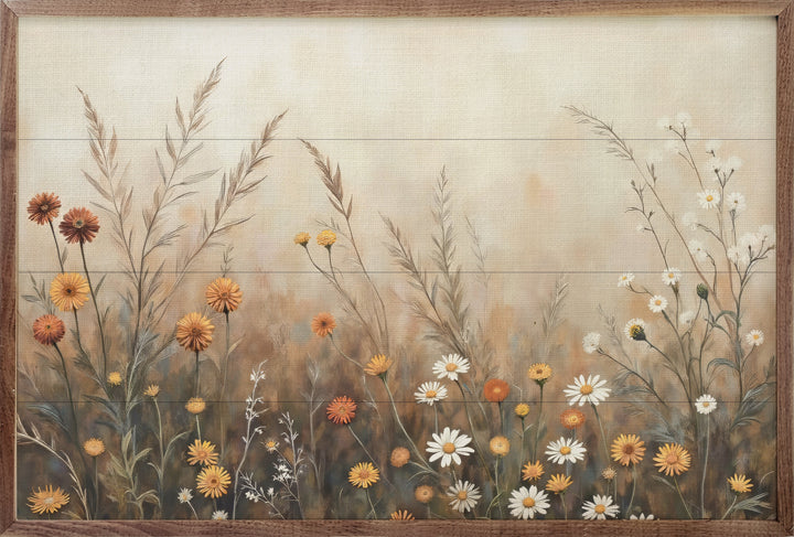 Fall Field With Mums And Daisies