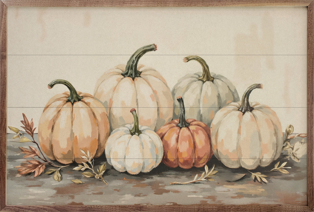 Gathered Pumpkins On A Tabletop