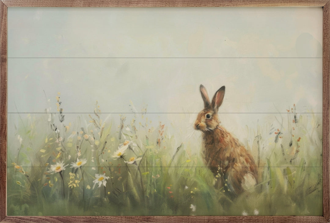 Rabbit With Daisies By Design Studio