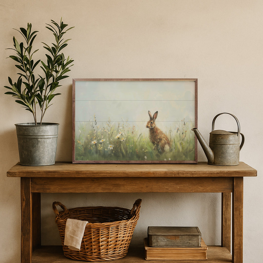 Rabbit With Daisies By Design Studio
