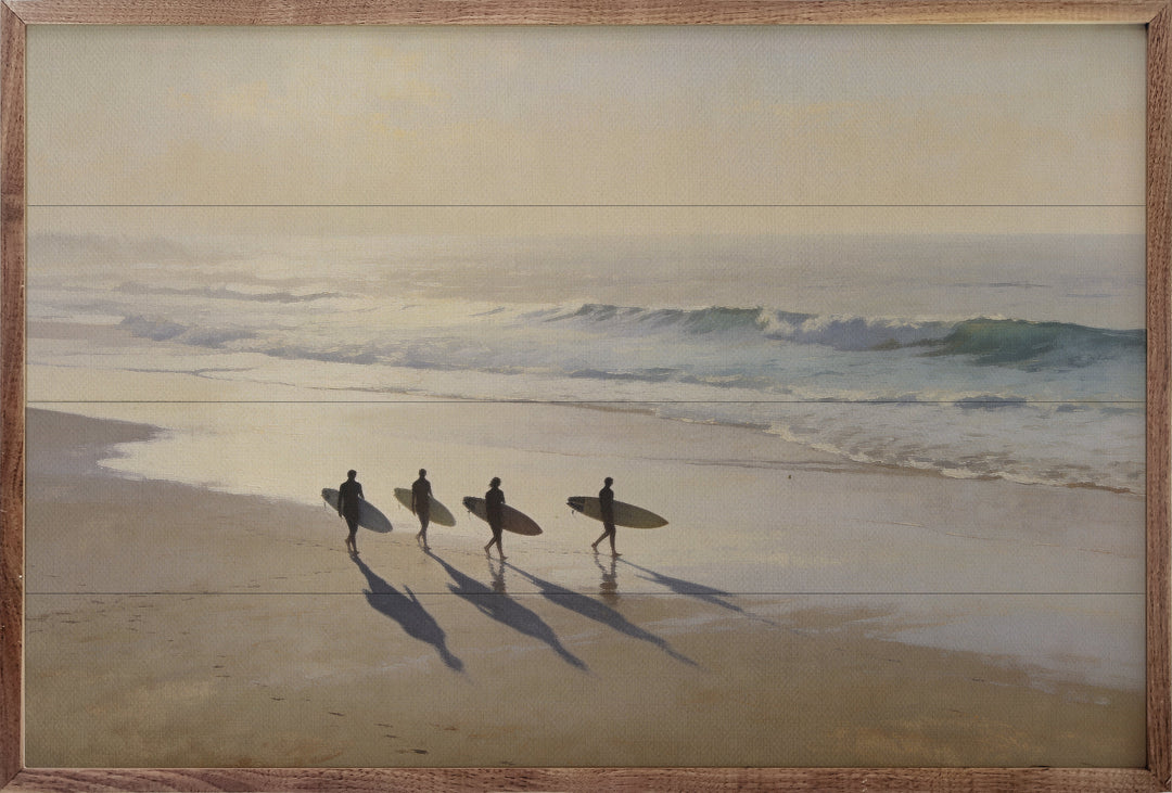 Surfers Along The Tide