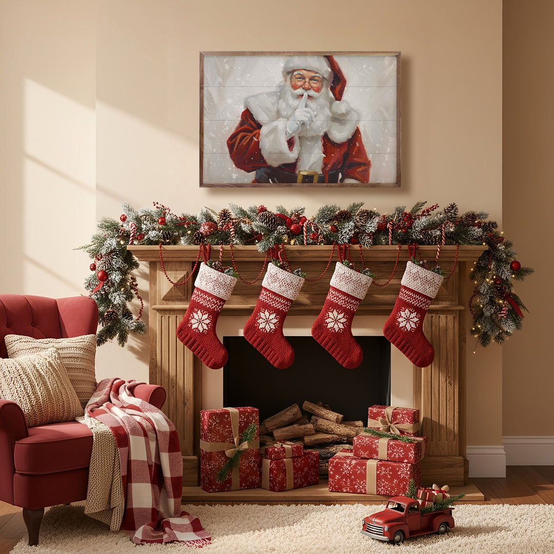 Shh Santa Claus With Glasses