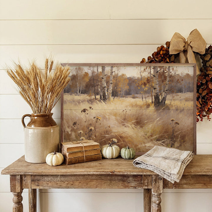 Soft Prairie Grasses Birch Trees