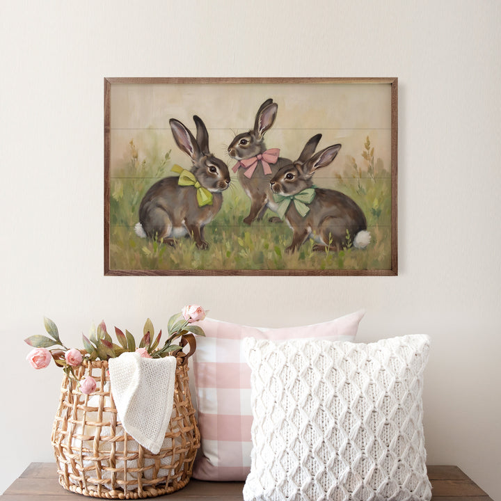 Three Bunnies With Bows