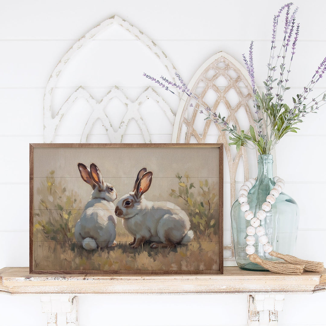 Two White Bunnies