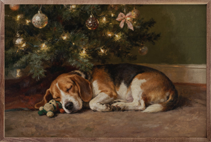 Beagle Under The Christmas Tree