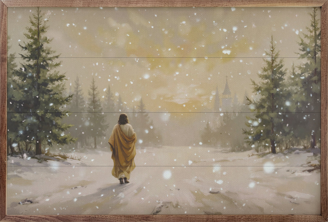 Jesus Walking In The Snow