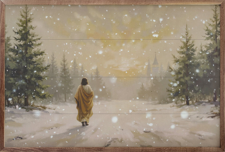 Jesus Walking In The Snow