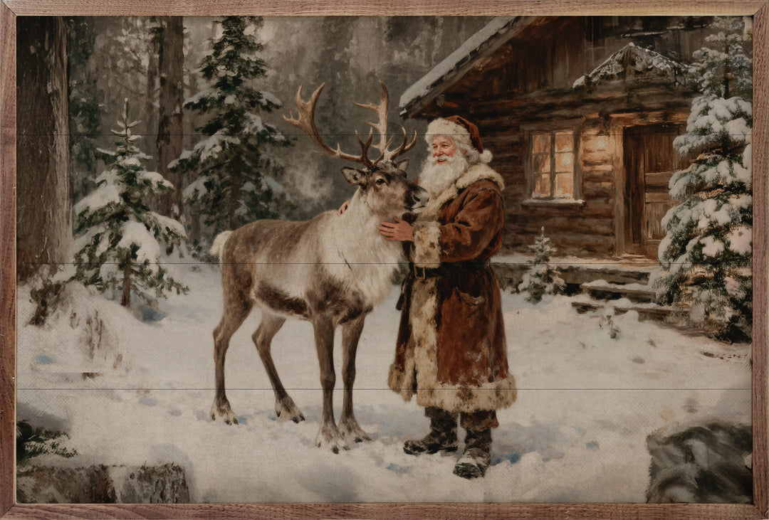 Santa And His Reindeer Cabin