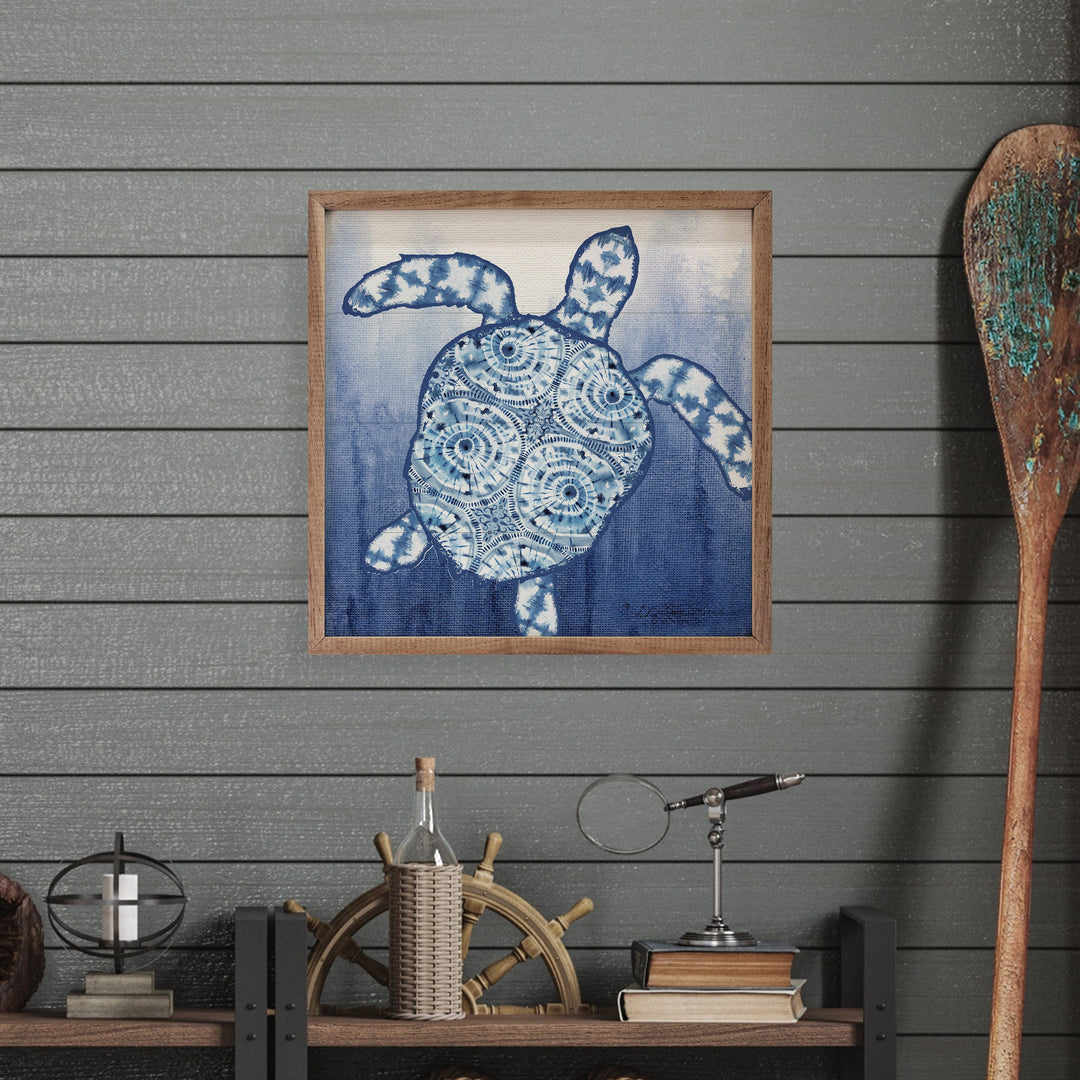 Blue Pattern 2 Sea Turtle By Audrey Jeanne Roberts