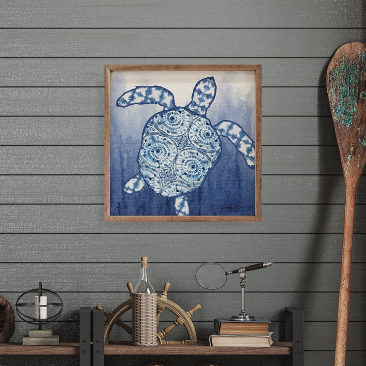 Blue Pattern 2 Sea Turtle By Audrey Jeanne Roberts