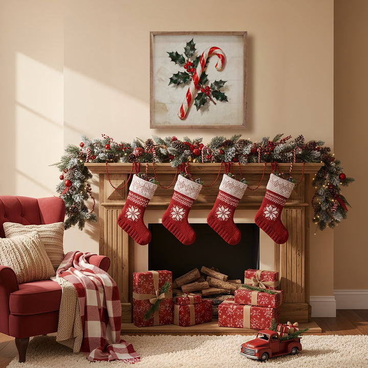 Candy Cane With Holly