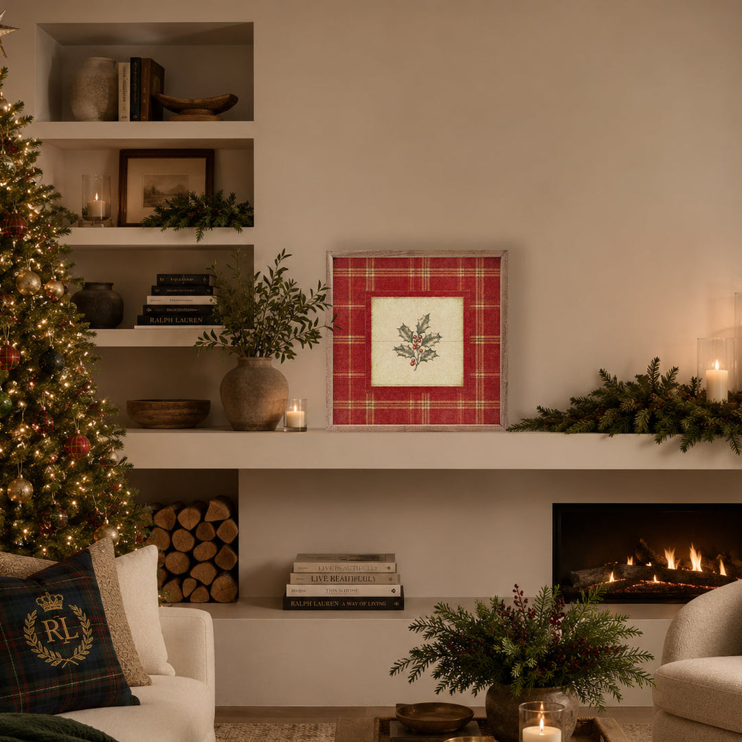 Cranberry Plaid Holly