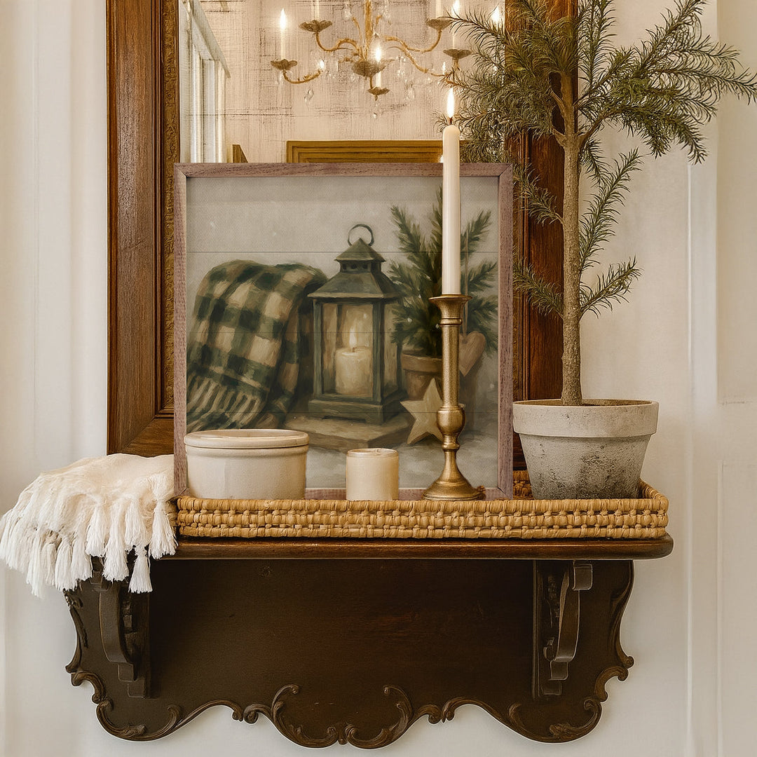 Holiday Plaid Lantern
