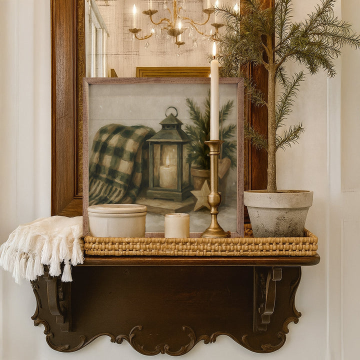 Holiday Plaid Lantern