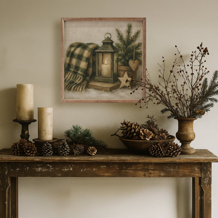 Holiday Plaid Lantern