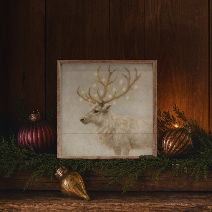 Holiday White Reindeer