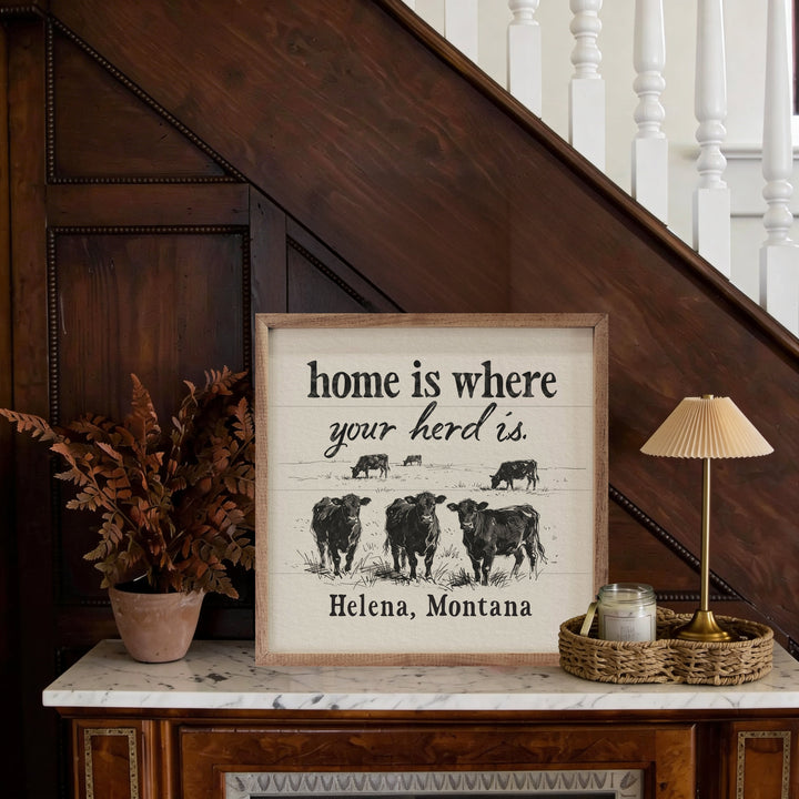 Home Is Where Your Herd Is Angus Personalized