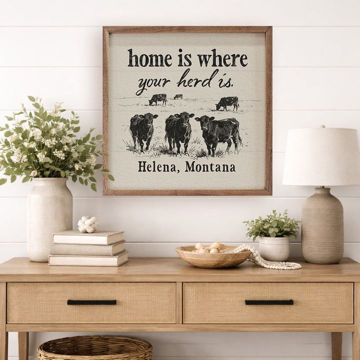 Home Is Where Your Herd Is Angus Personalized