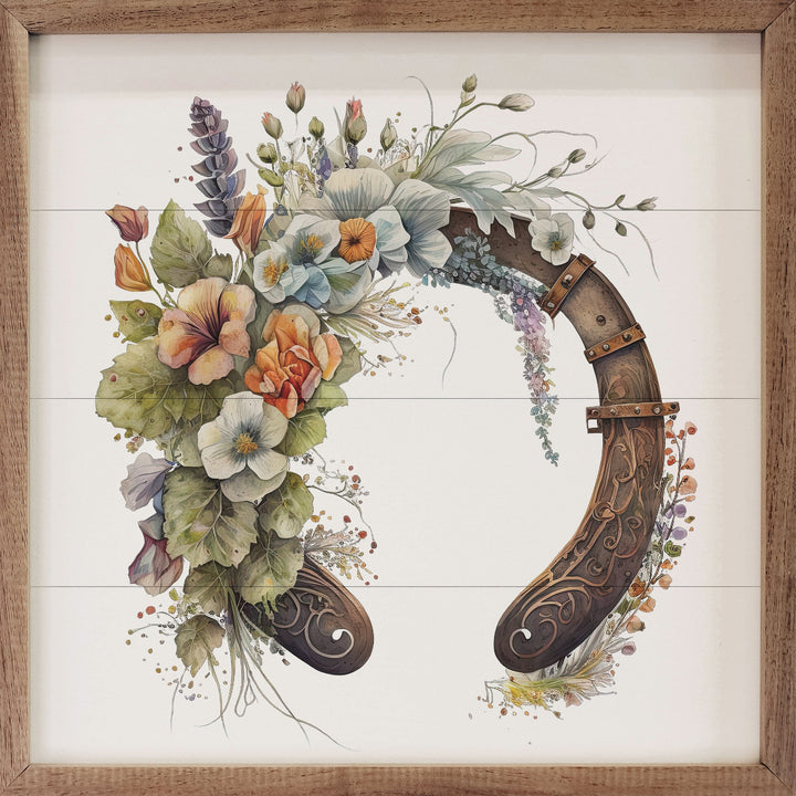 Horseshoe With Flowers Up