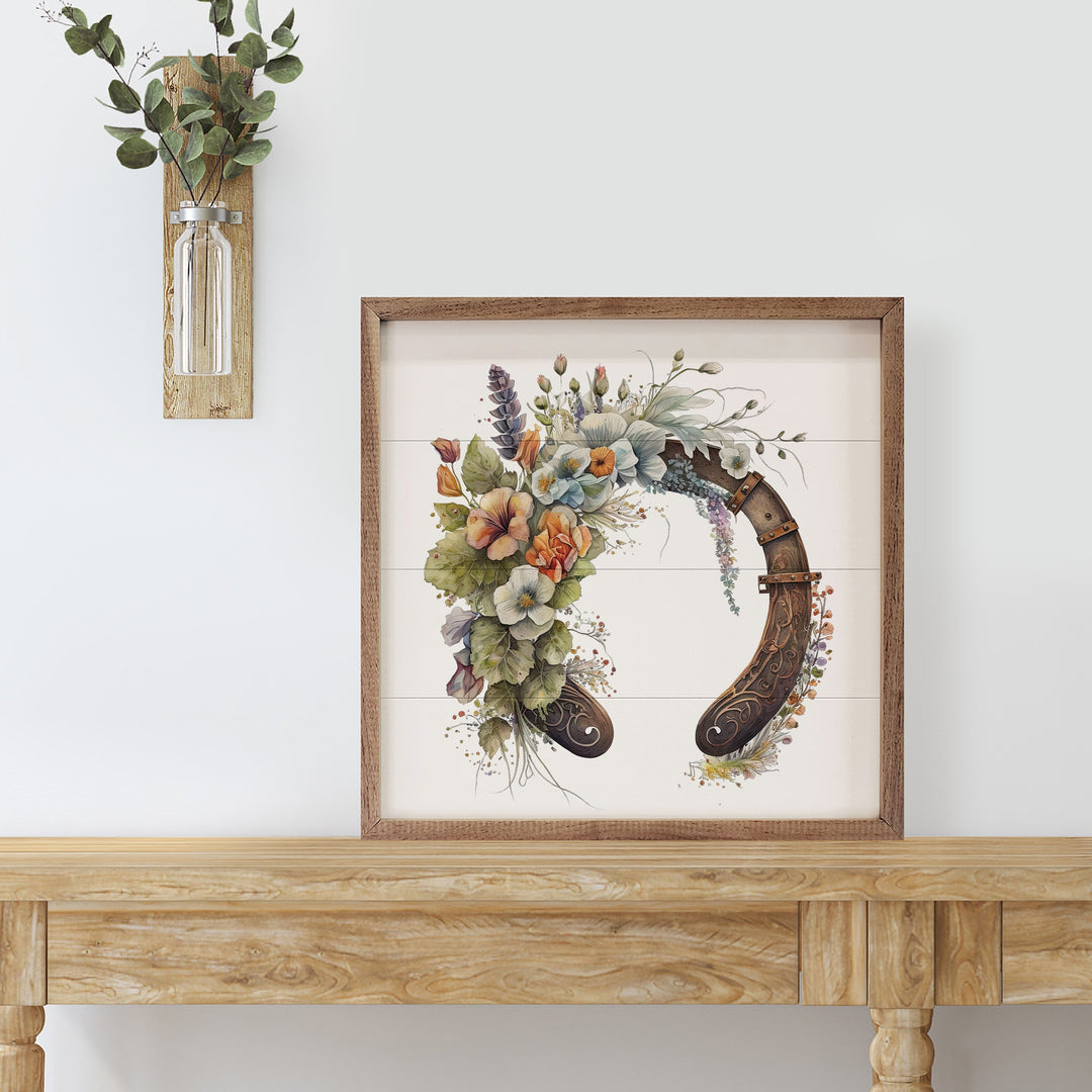 Horseshoe With Flowers Up