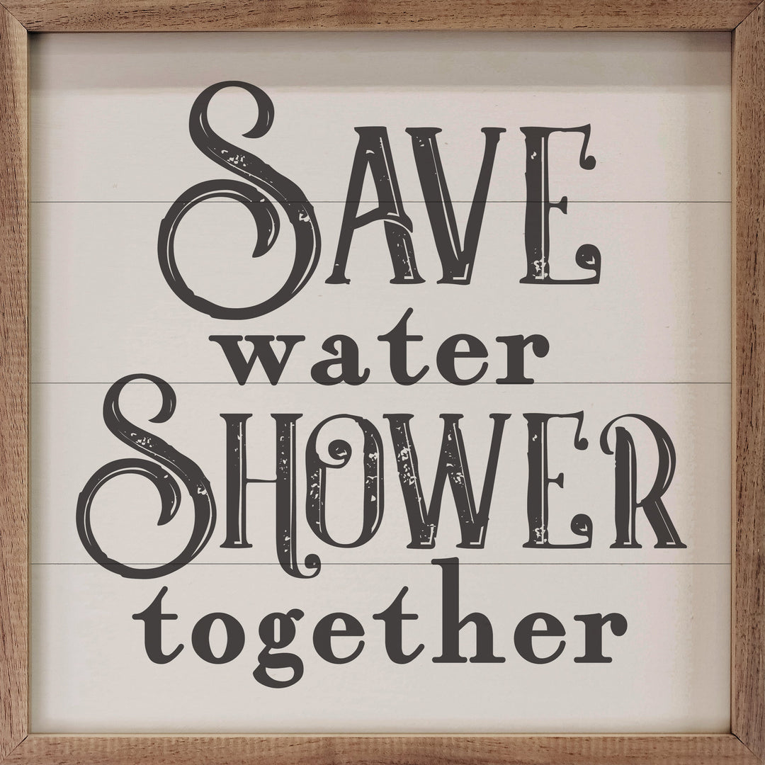 Save Water Shower Together Curly White