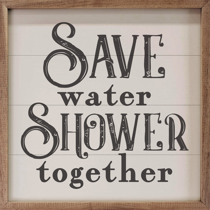Save Water Shower Together Curly White