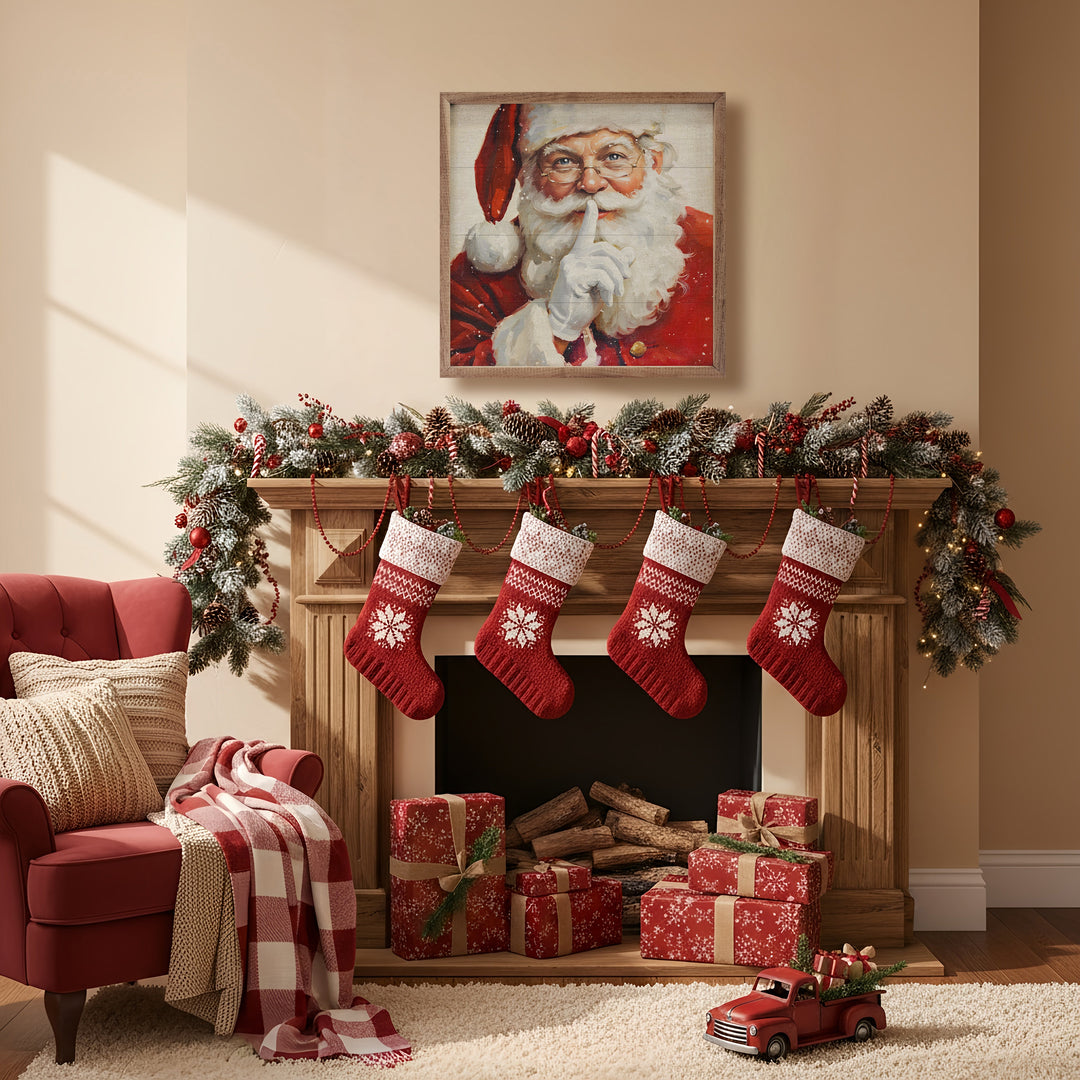 Shh Santa Claus White BG