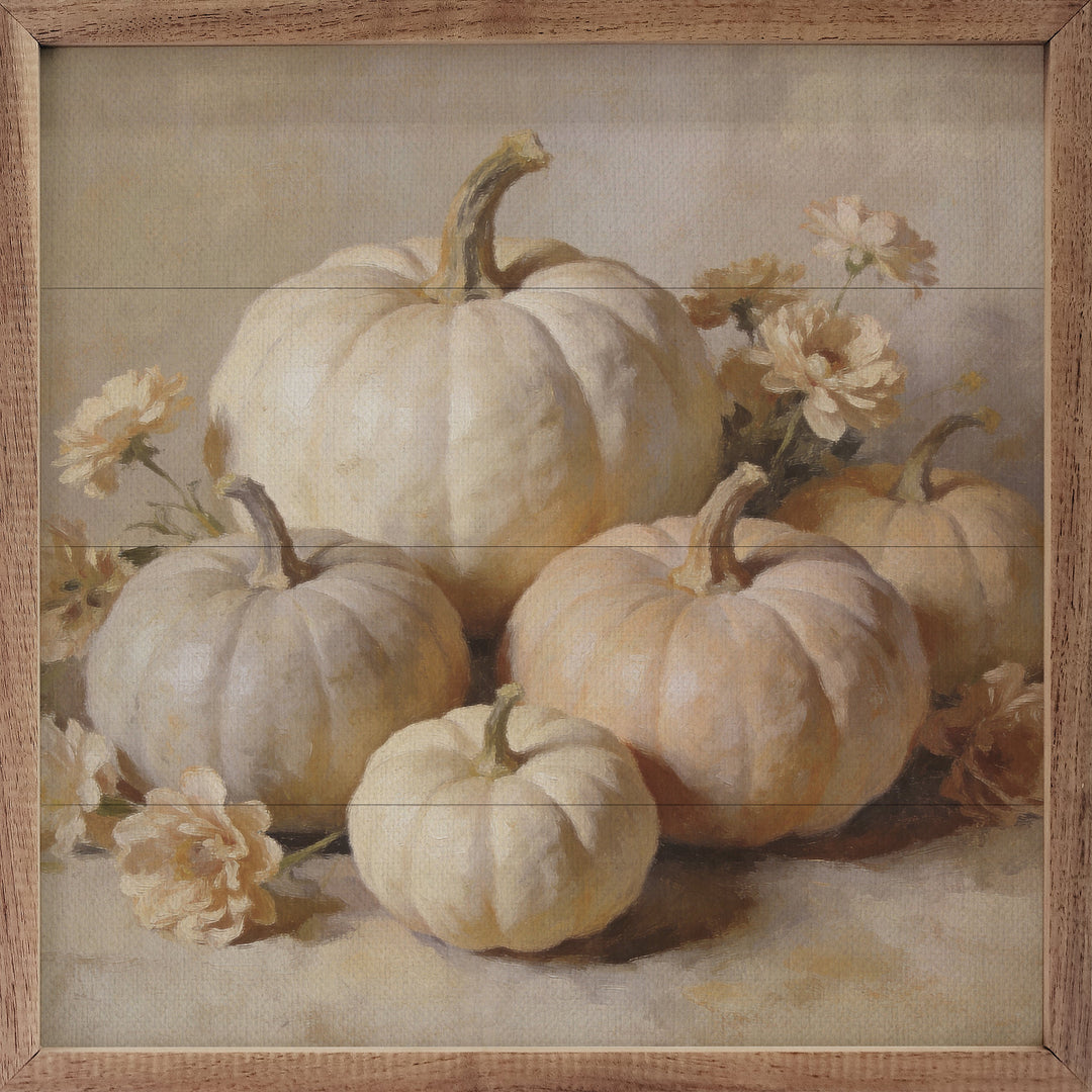 Soft White Pumpkin Arrangement