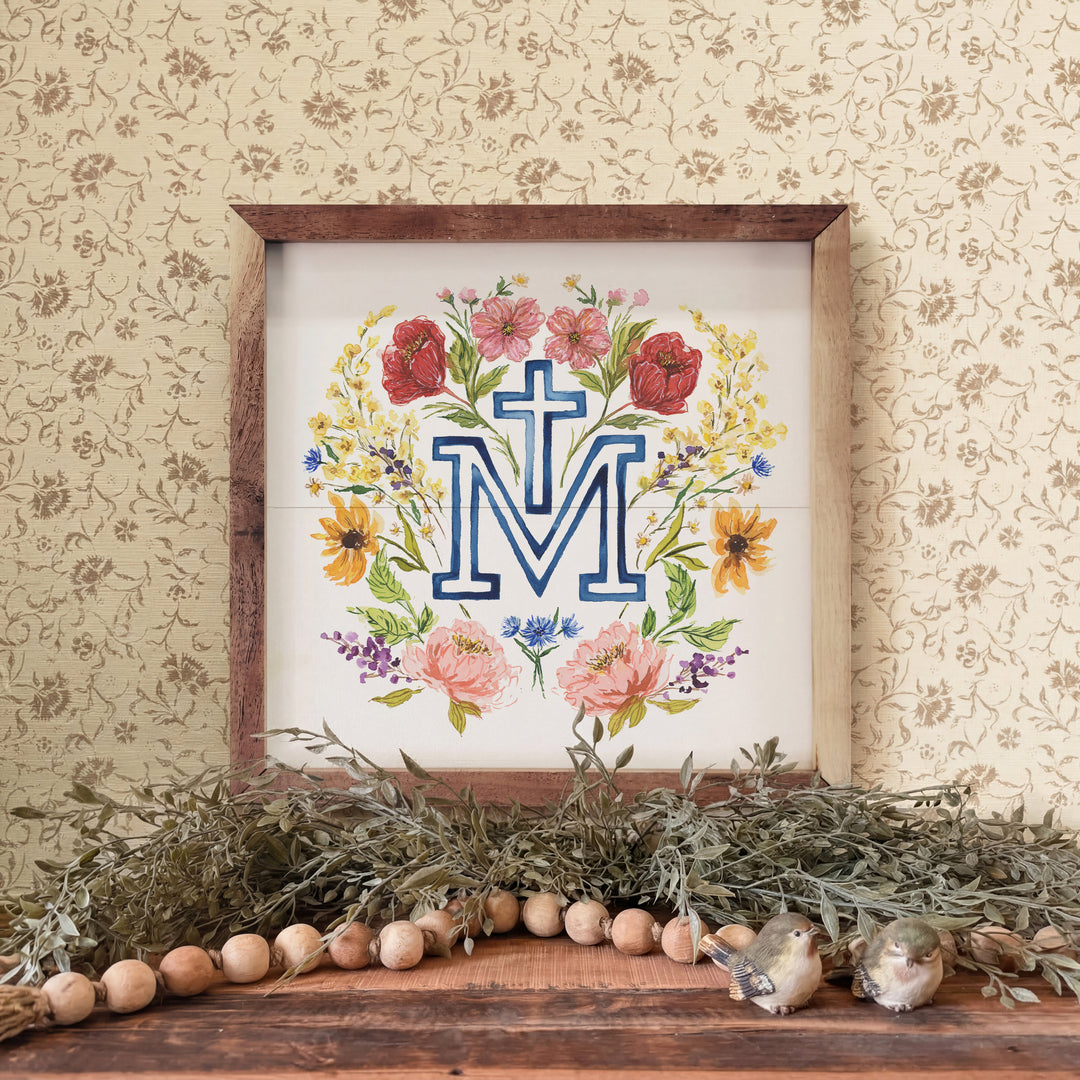 Watercolor Marian Cross