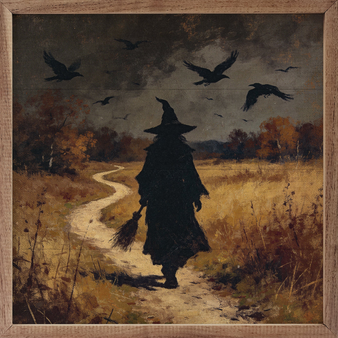 Witch Walking Alongside Bats