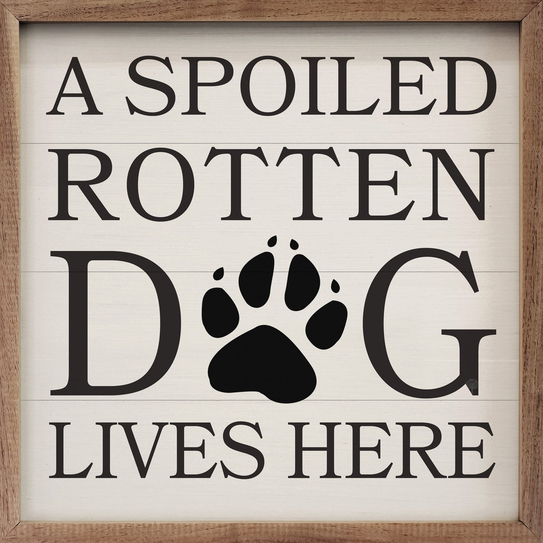 A Spoiled Rotten Dog Lives Here Paw White