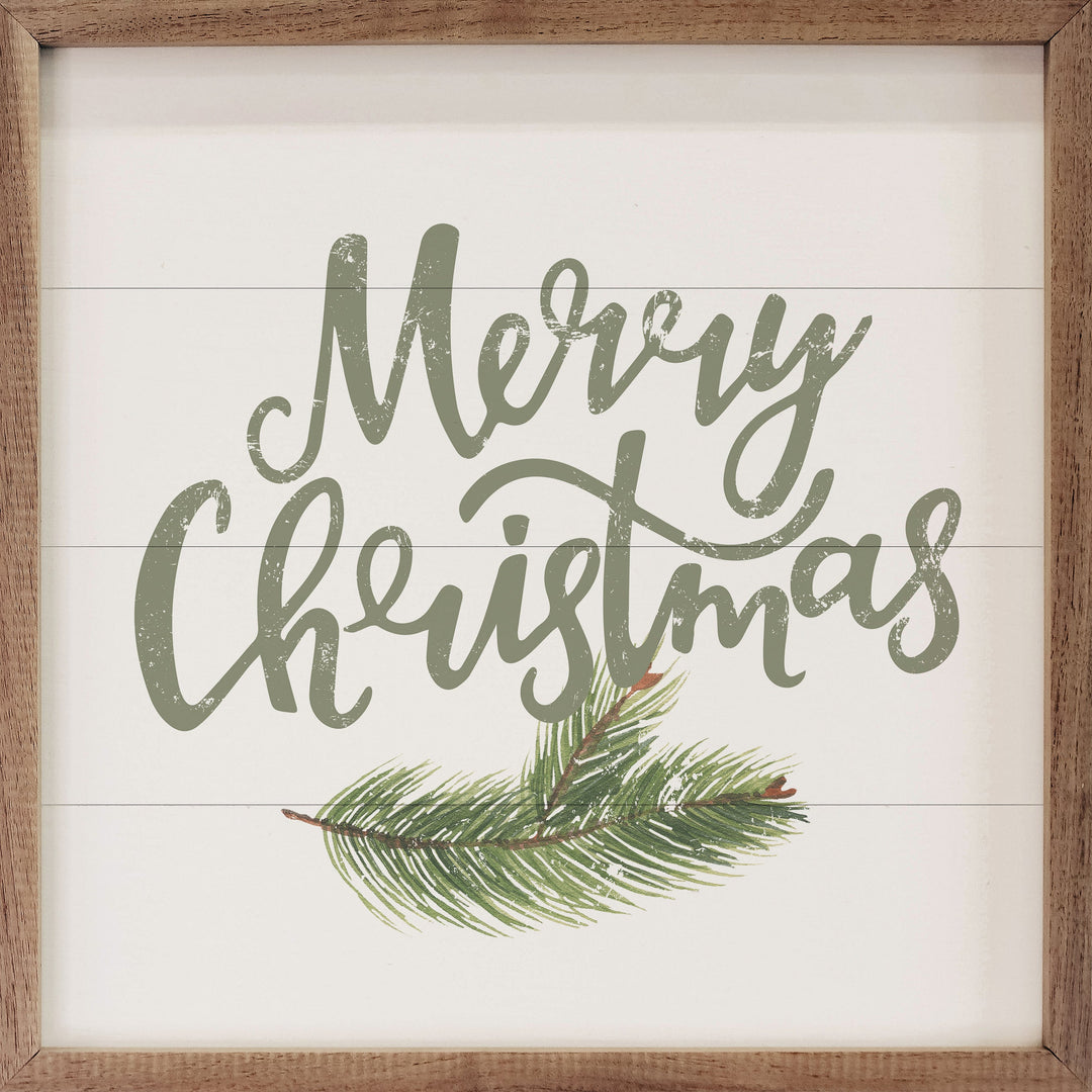 Merry Christmas Green White
