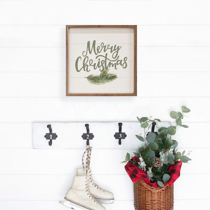Merry Christmas Green White
