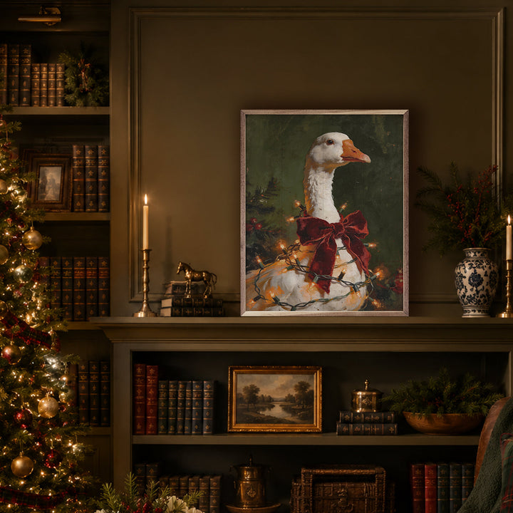 Christmas Goose With Velvet Bow