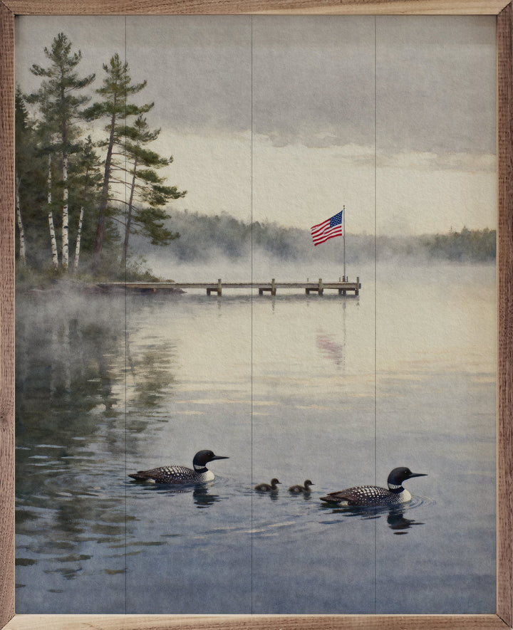 Northern Lake Loon Family