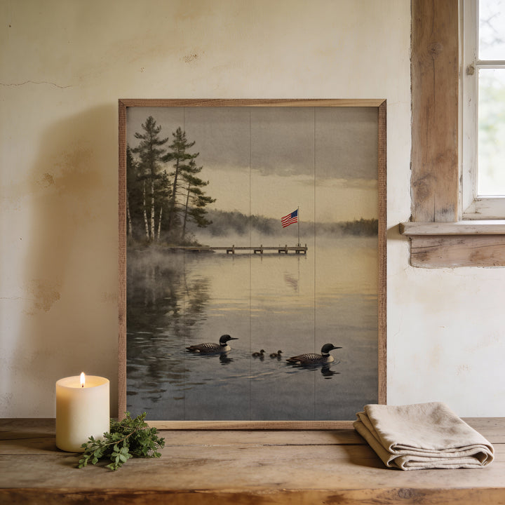 Northern Lake Loon Family