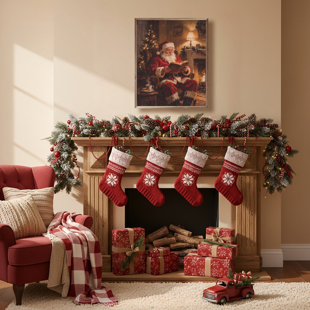 Santa Claus By The Fireplace