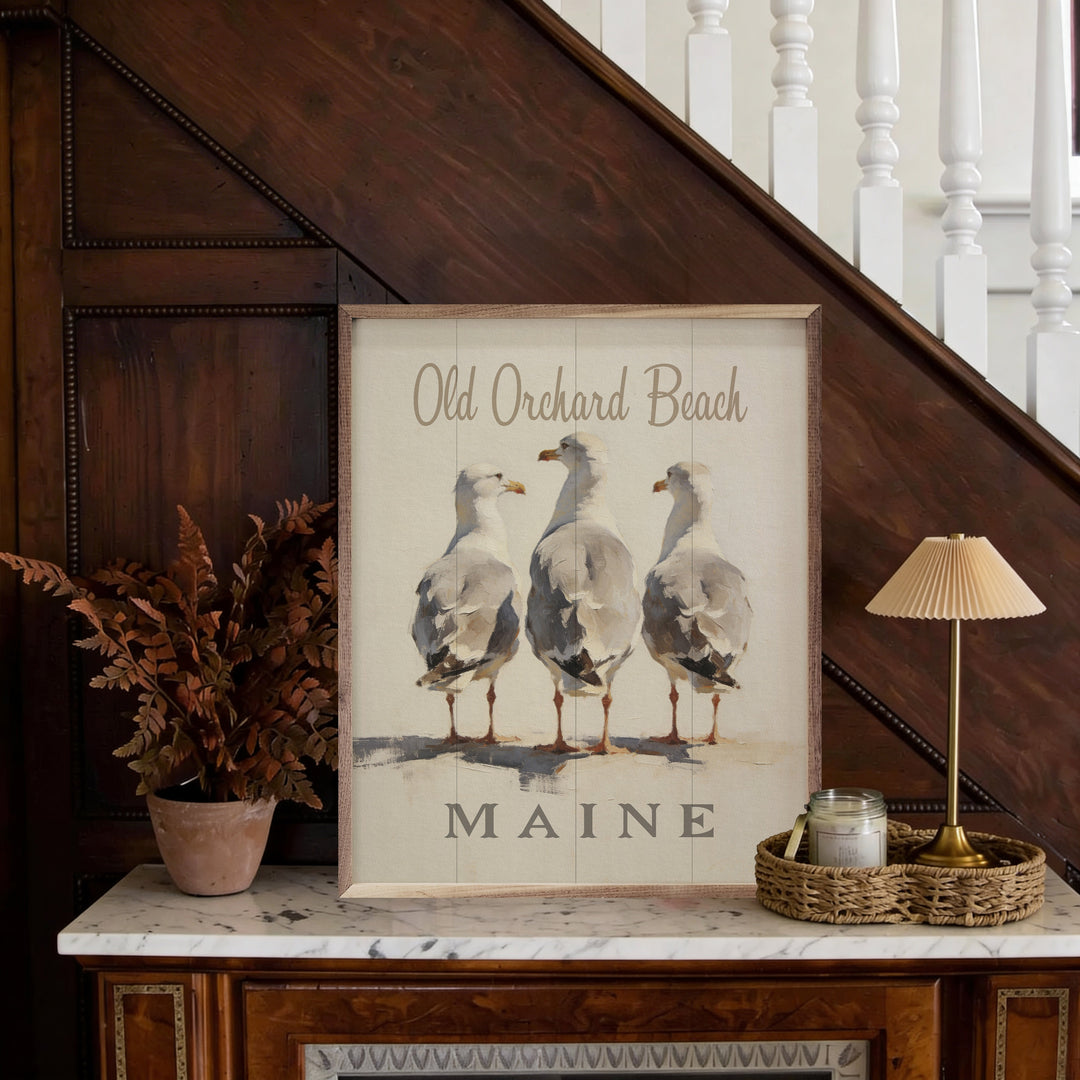 Three Seagulls Personalized Beach Name