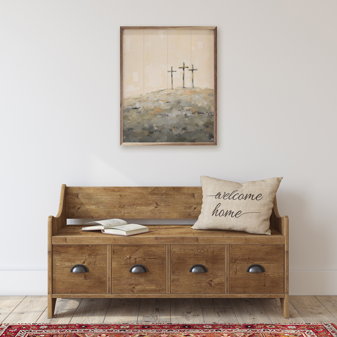 Three Crosses On Hill