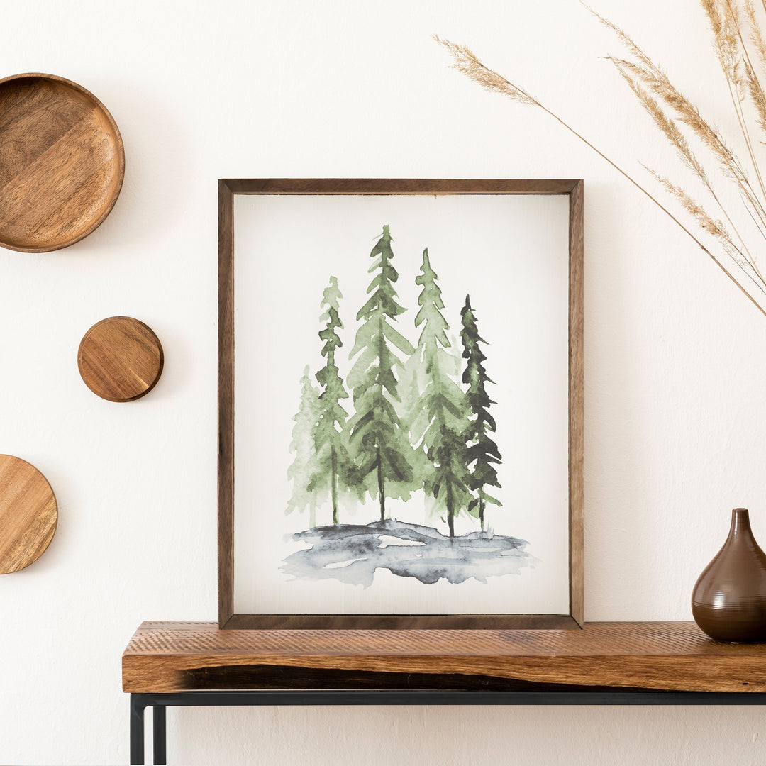 Watercolor Pines