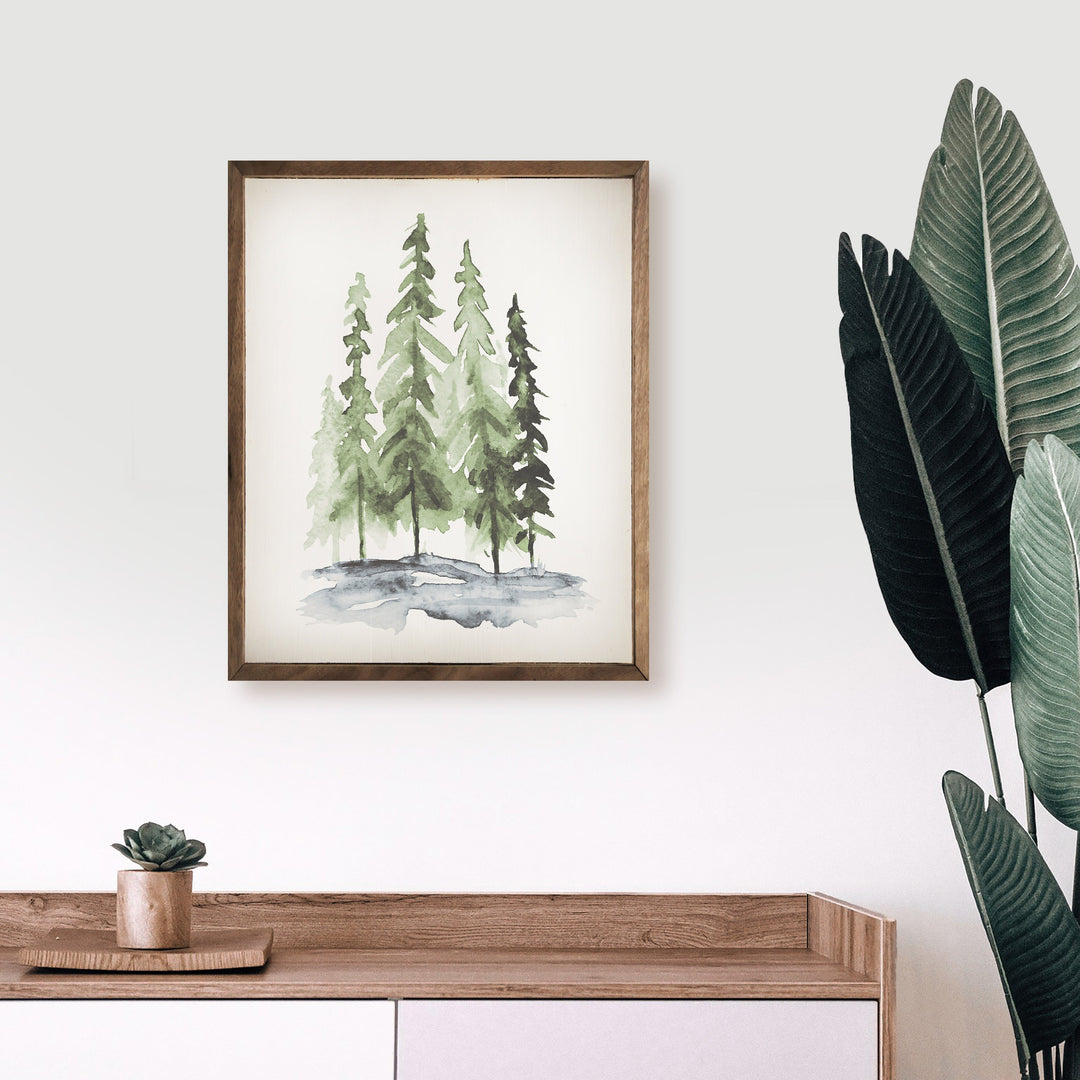 Watercolor Pines